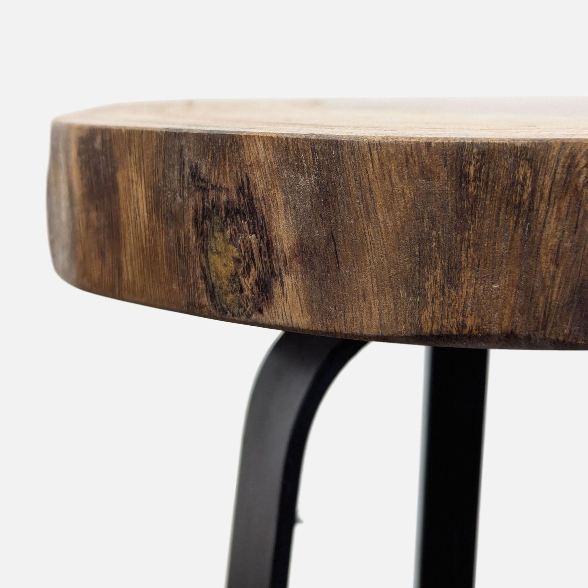 Metal Side Table with Live Edge Top - Thumbnail 5