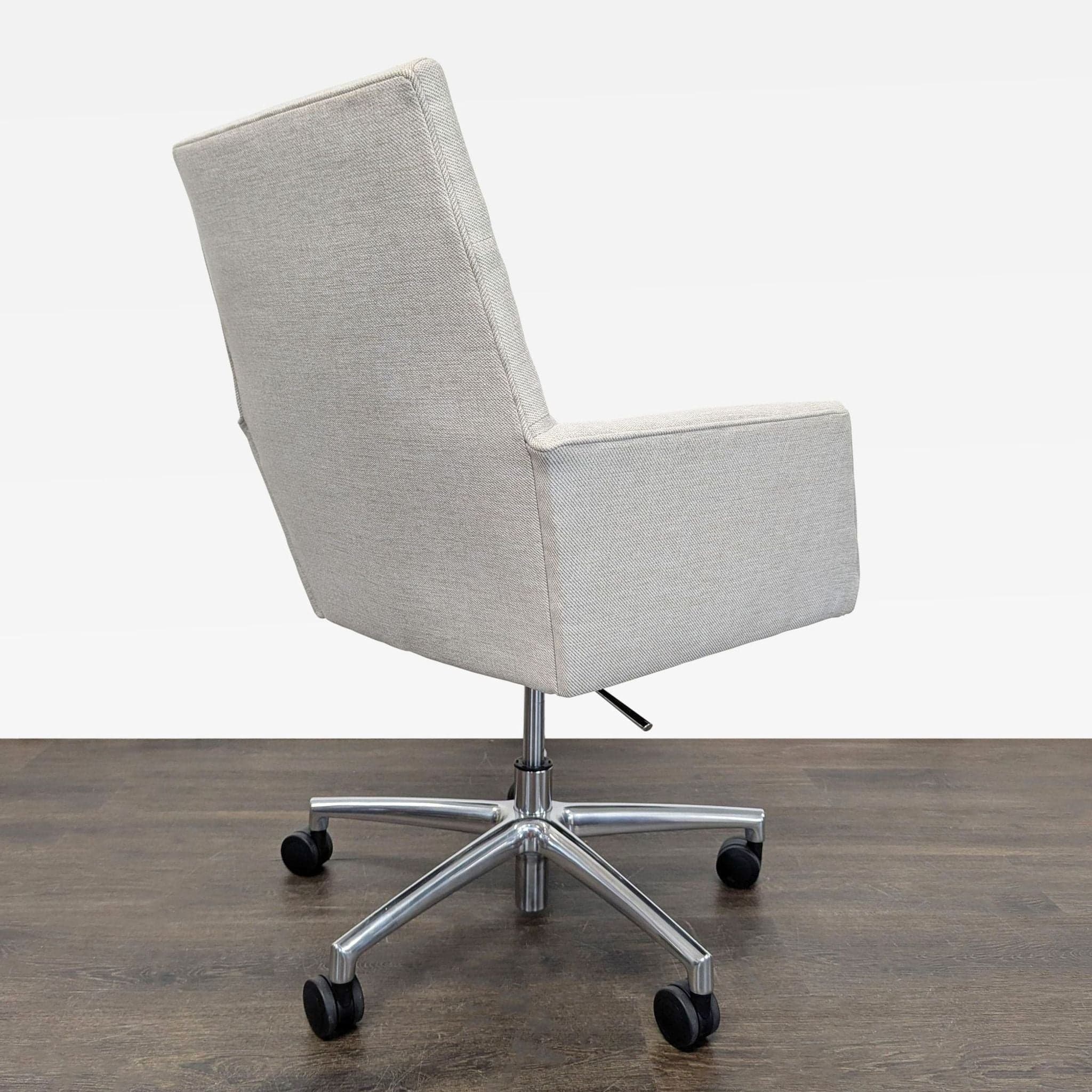 Room & Board Tenley Modern Office Chair with Light Gray Upholstery and Chrome Base - Thumbnail 3