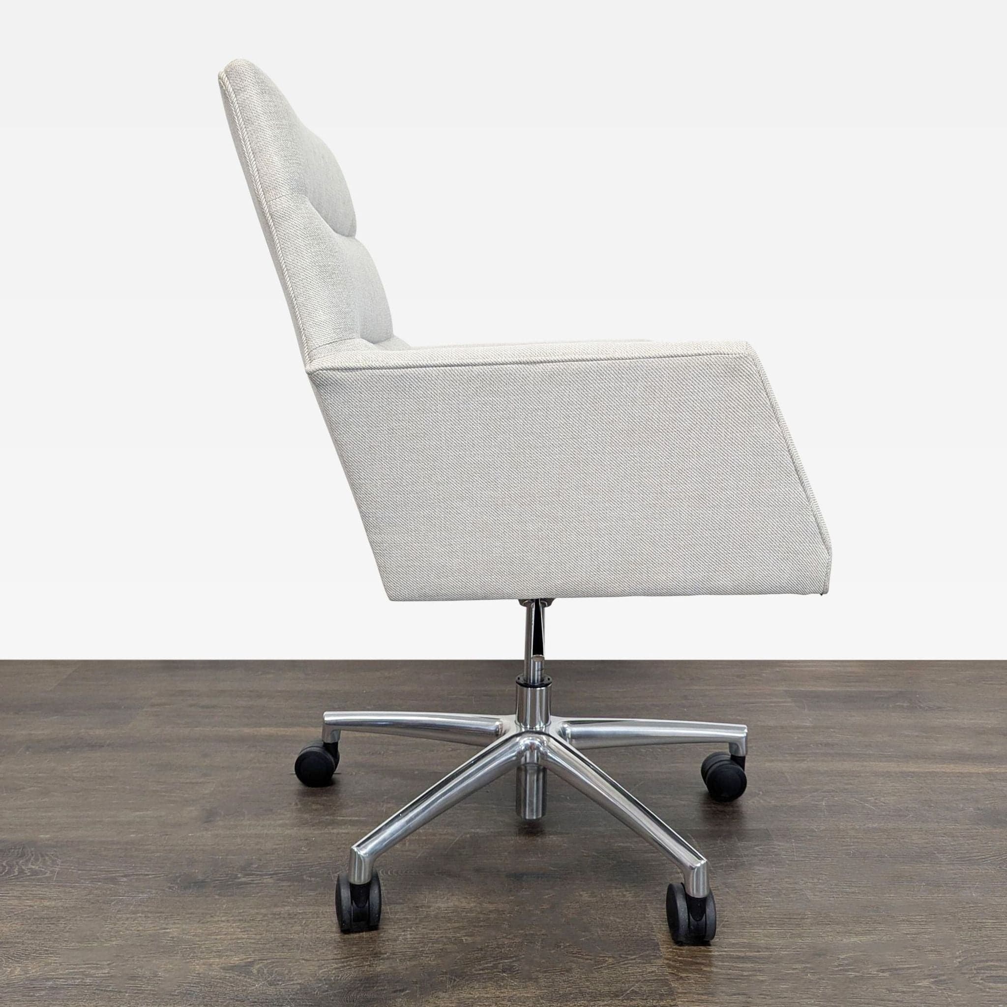 Room & Board Tenley Modern Office Chair with Light Gray Upholstery and Chrome Base - Thumbnail 4
