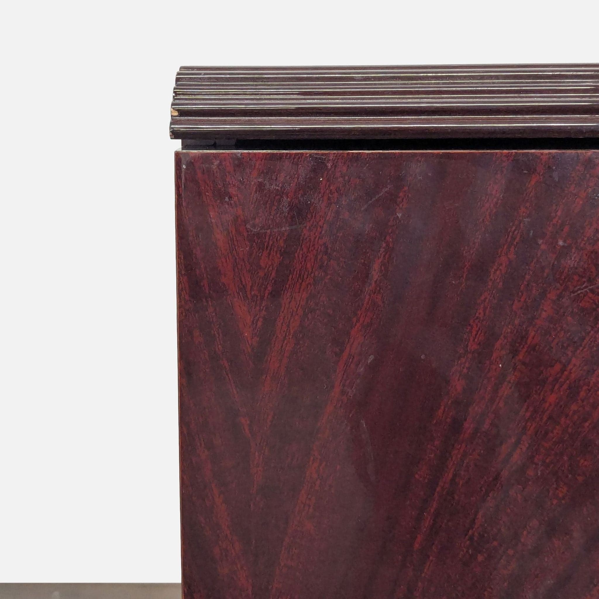 Two Drawer Nightstand with Wood and Metal Handles - Thumbnail 4