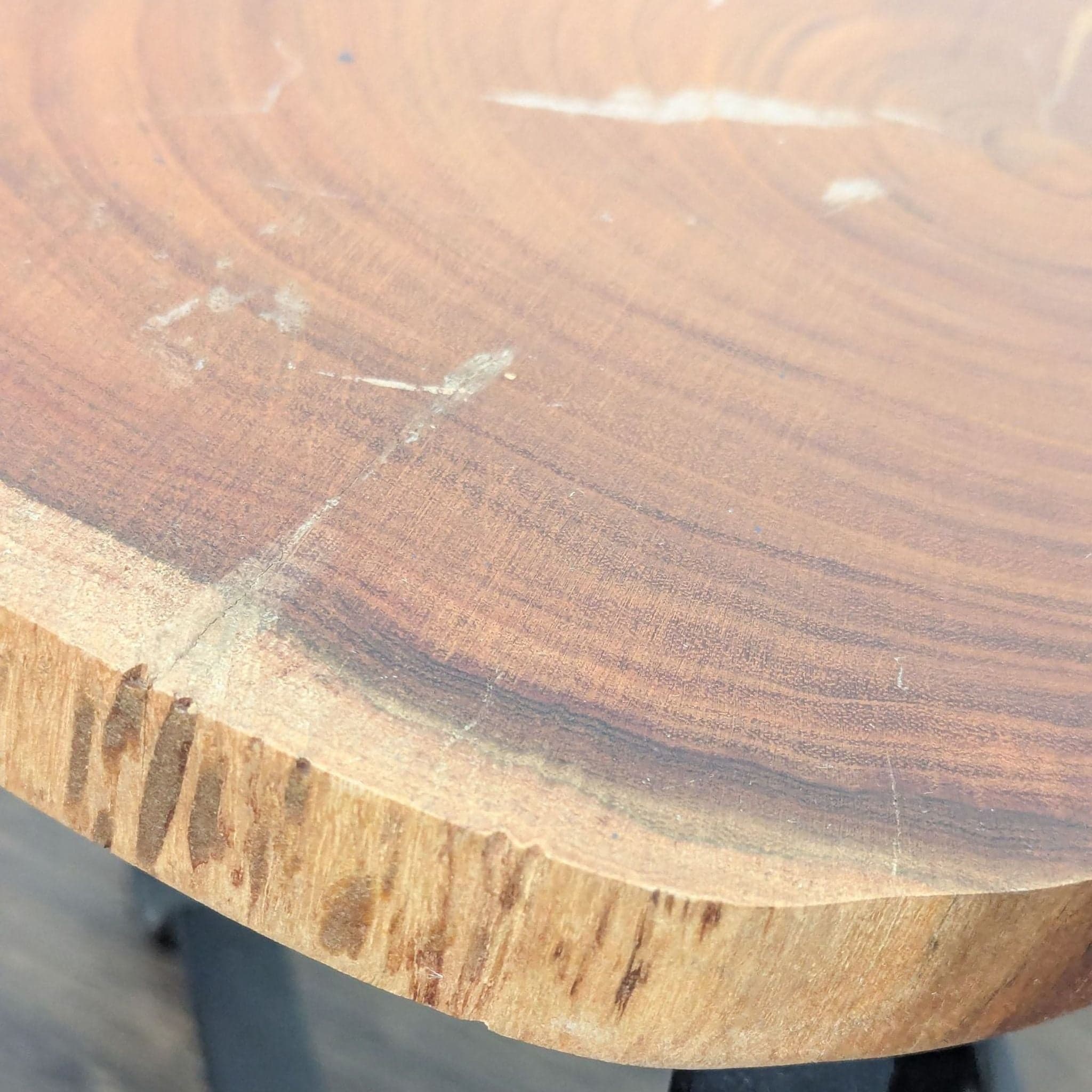 Metal Side Table with Live Edge Top - Thumbnail 5