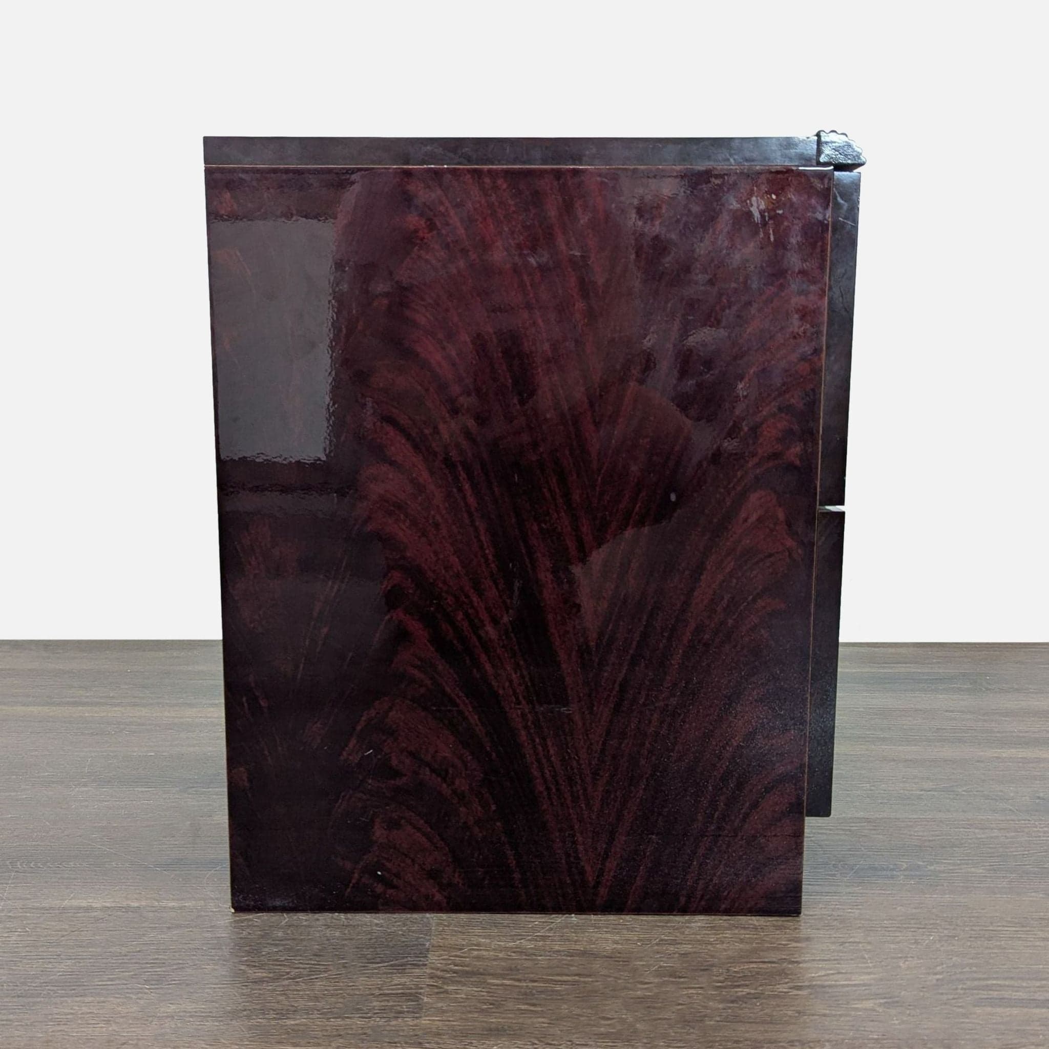 Two Drawer Nightstand with Wood and Metal Handles - Thumbnail 3