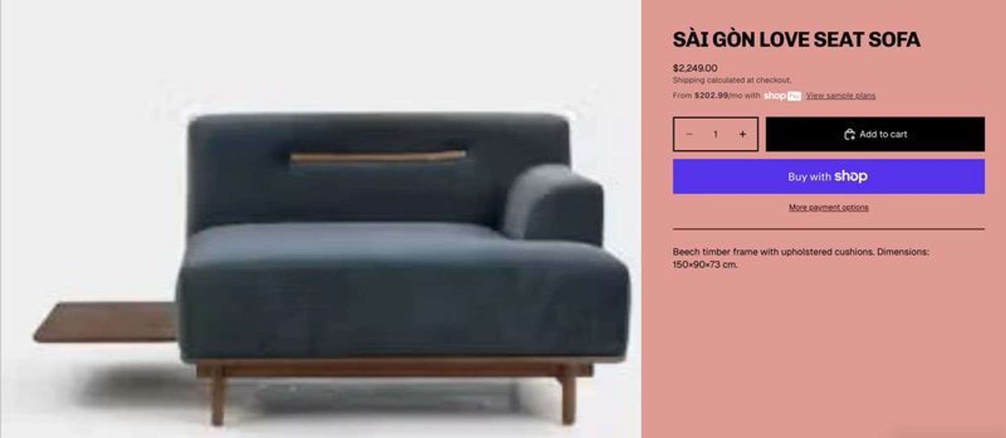 Sài Gòn Love Seat Sofa - Thumbnail 3