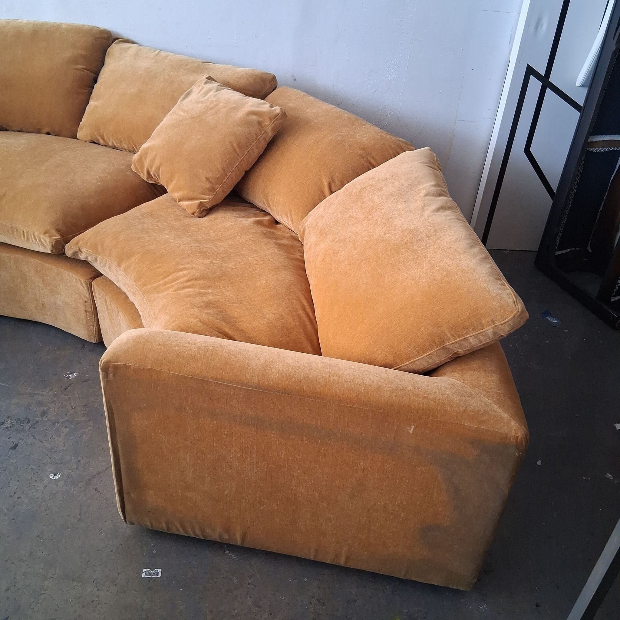 Joybird Bryant Semicircle Sectional (3 Piece) in Harper Amber Gold - Thumbnail 4