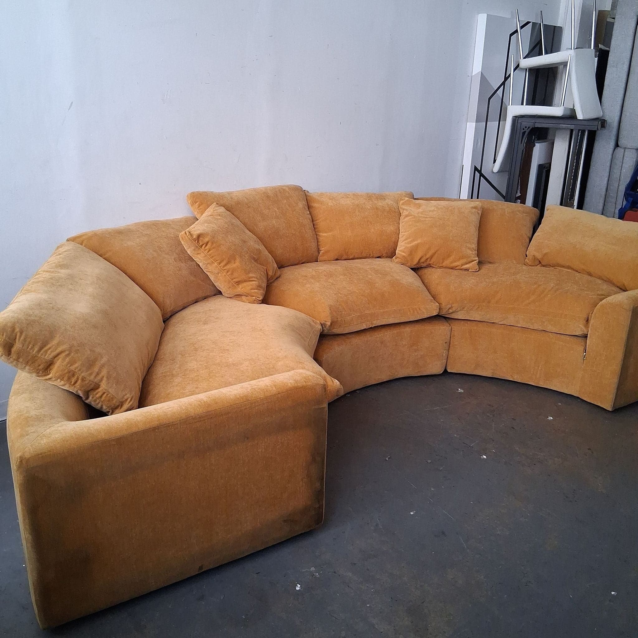 Joybird Bryant Semicircle Sectional (3 Piece) in Harper Amber Gold - Thumbnail 8