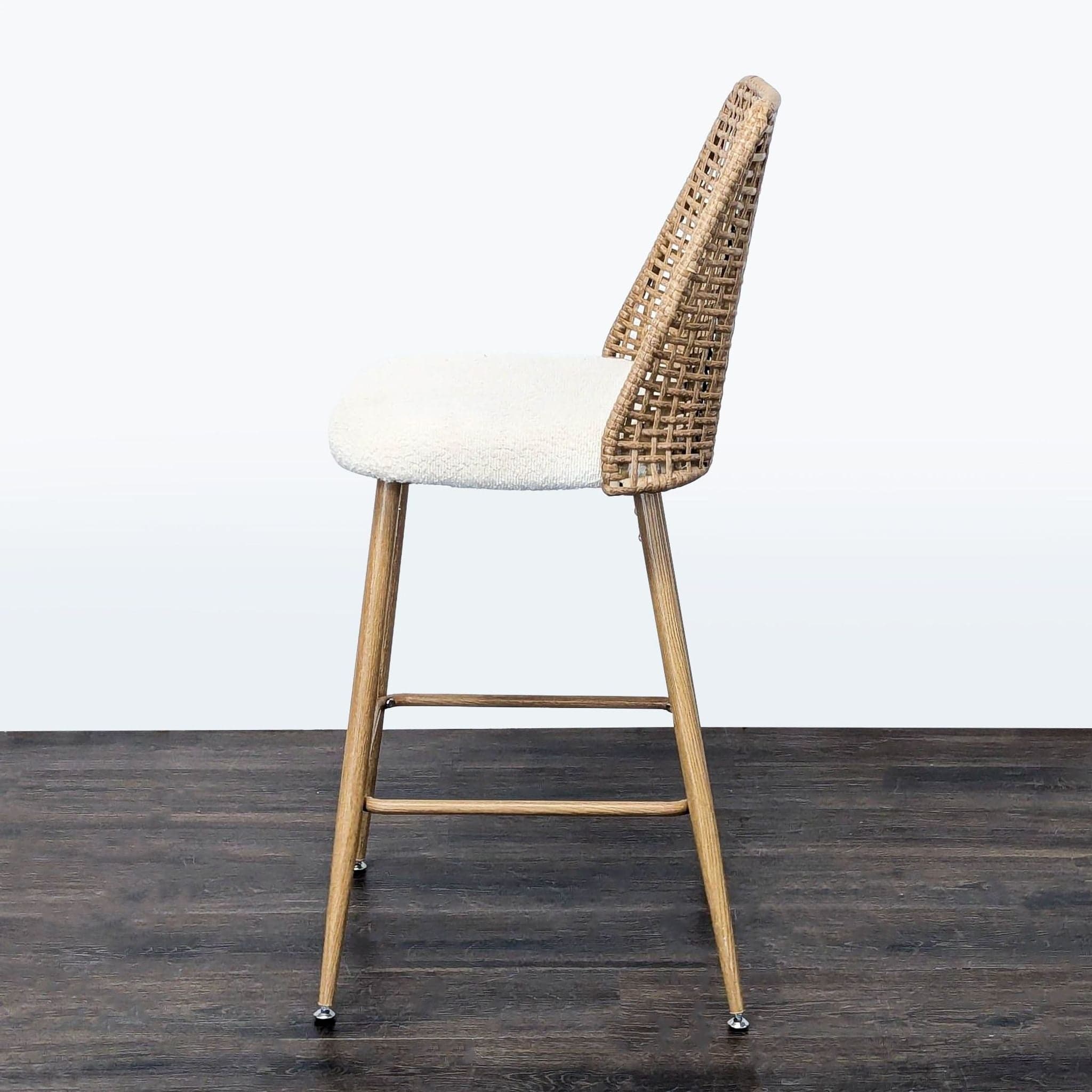 YLKHOME PE Rattan Bar Stool - Thumbnail 5