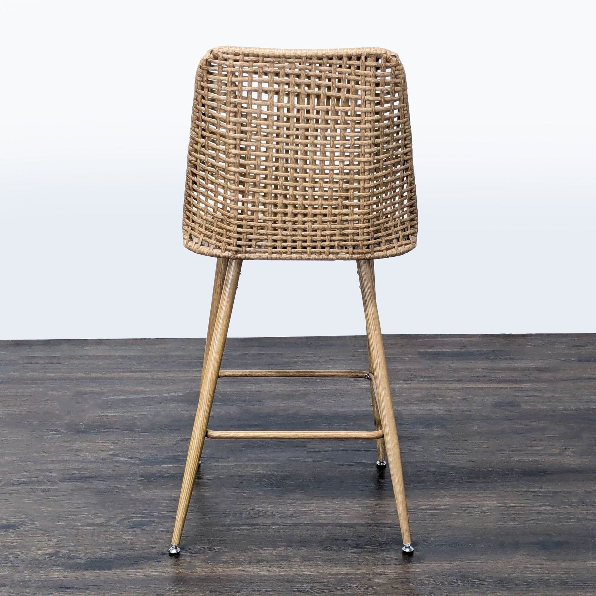 YLKHOME PE Rattan Bar Stool - Thumbnail 4