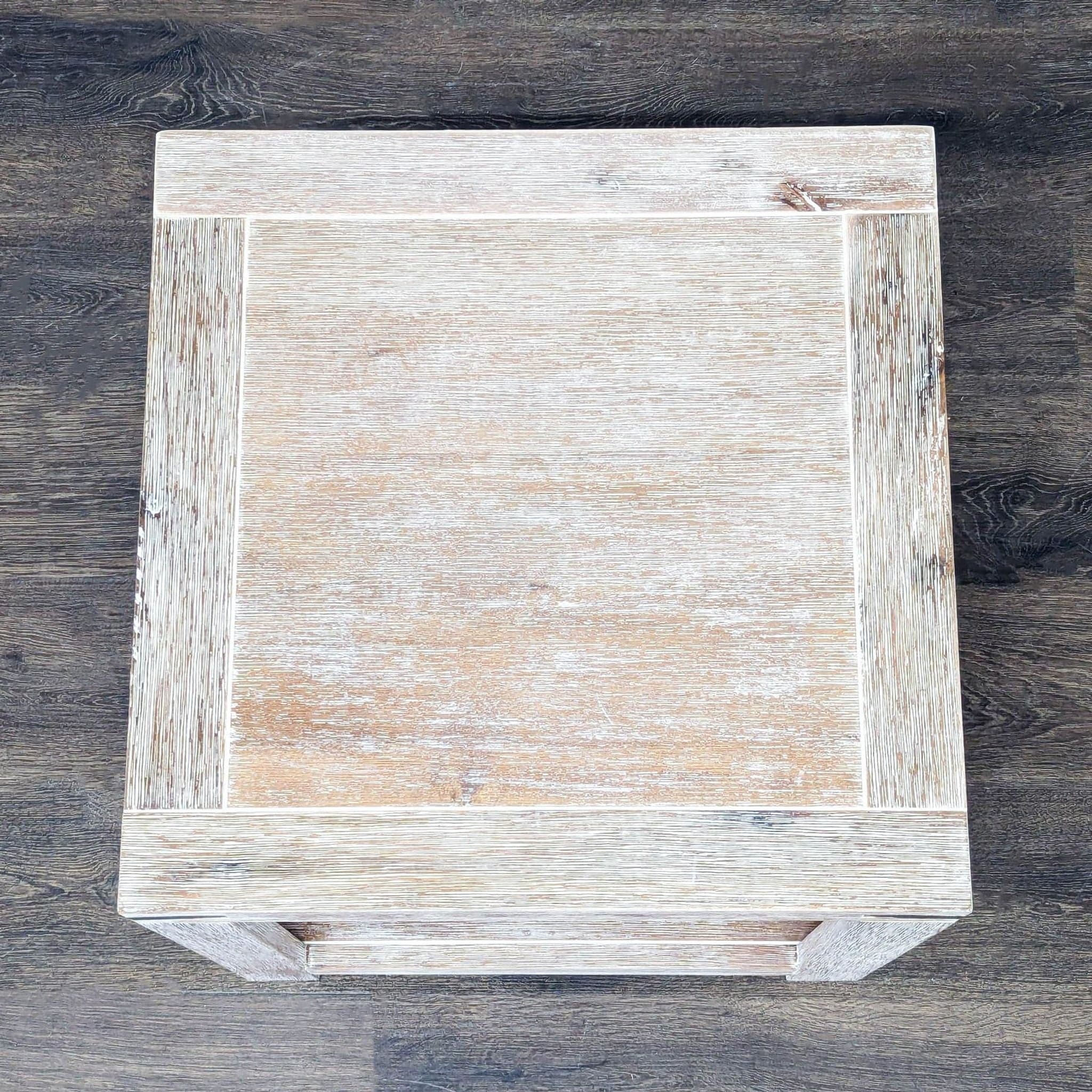 Terrace Living Company Rustic Wood End Table with Open Shelf - Thumbnail 5