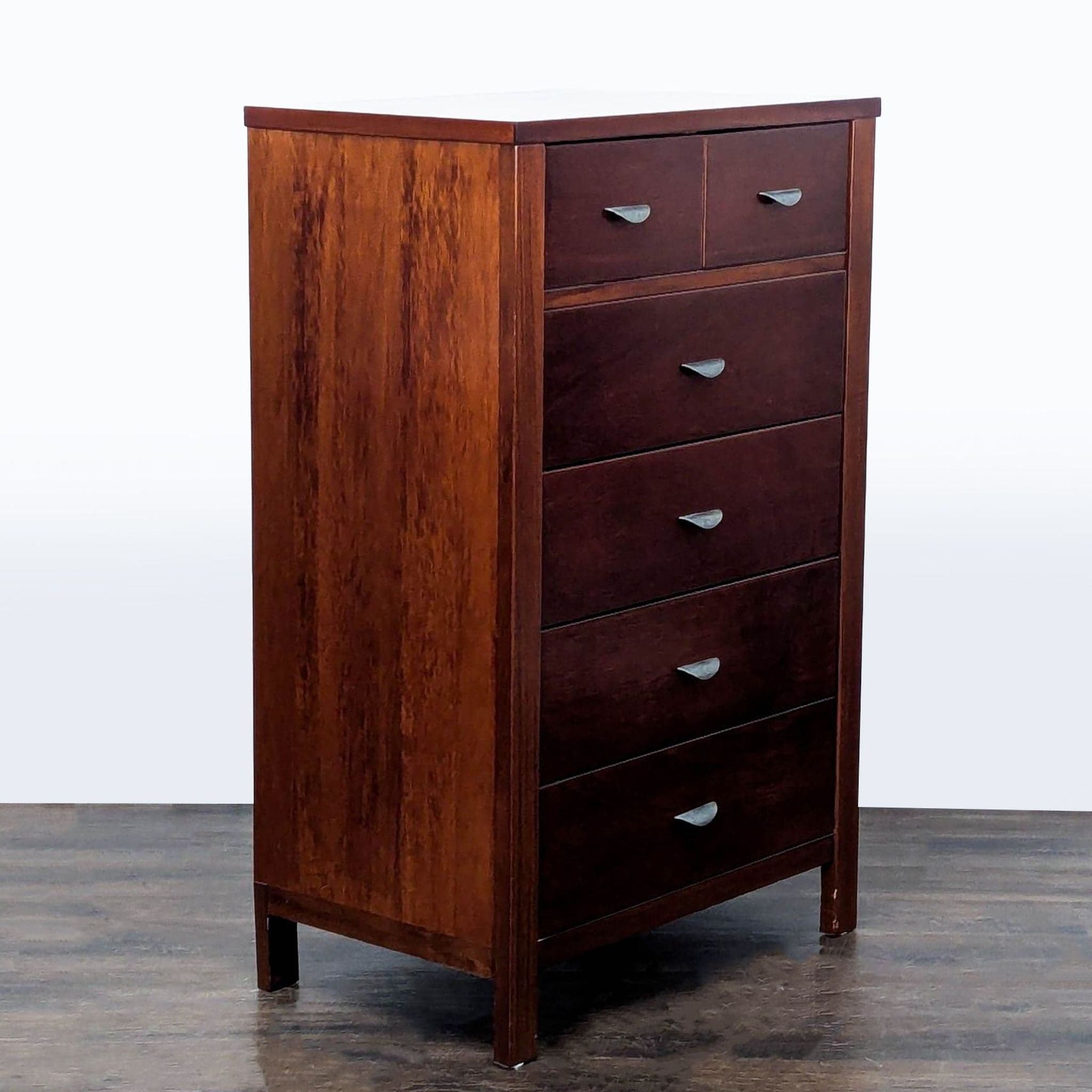 Ligna Furniture 6-Drawer Wooden Dresser - Classic Brown Storage Chest - Thumbnail 3