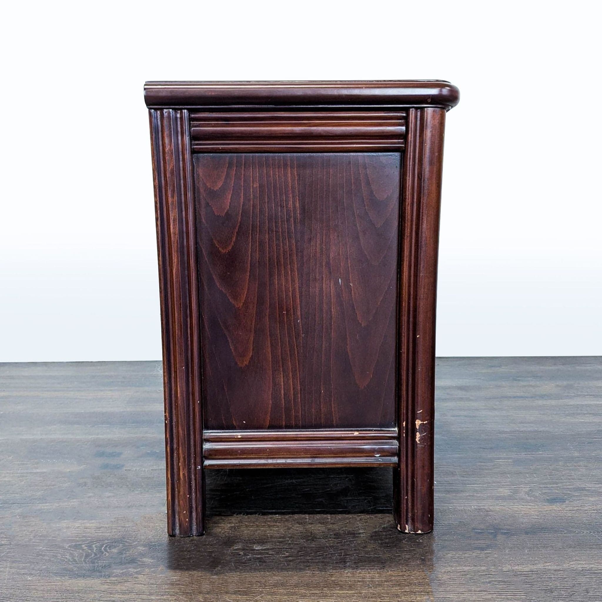 Wood Nightstand with Metal Hardware - Thumbnail 4