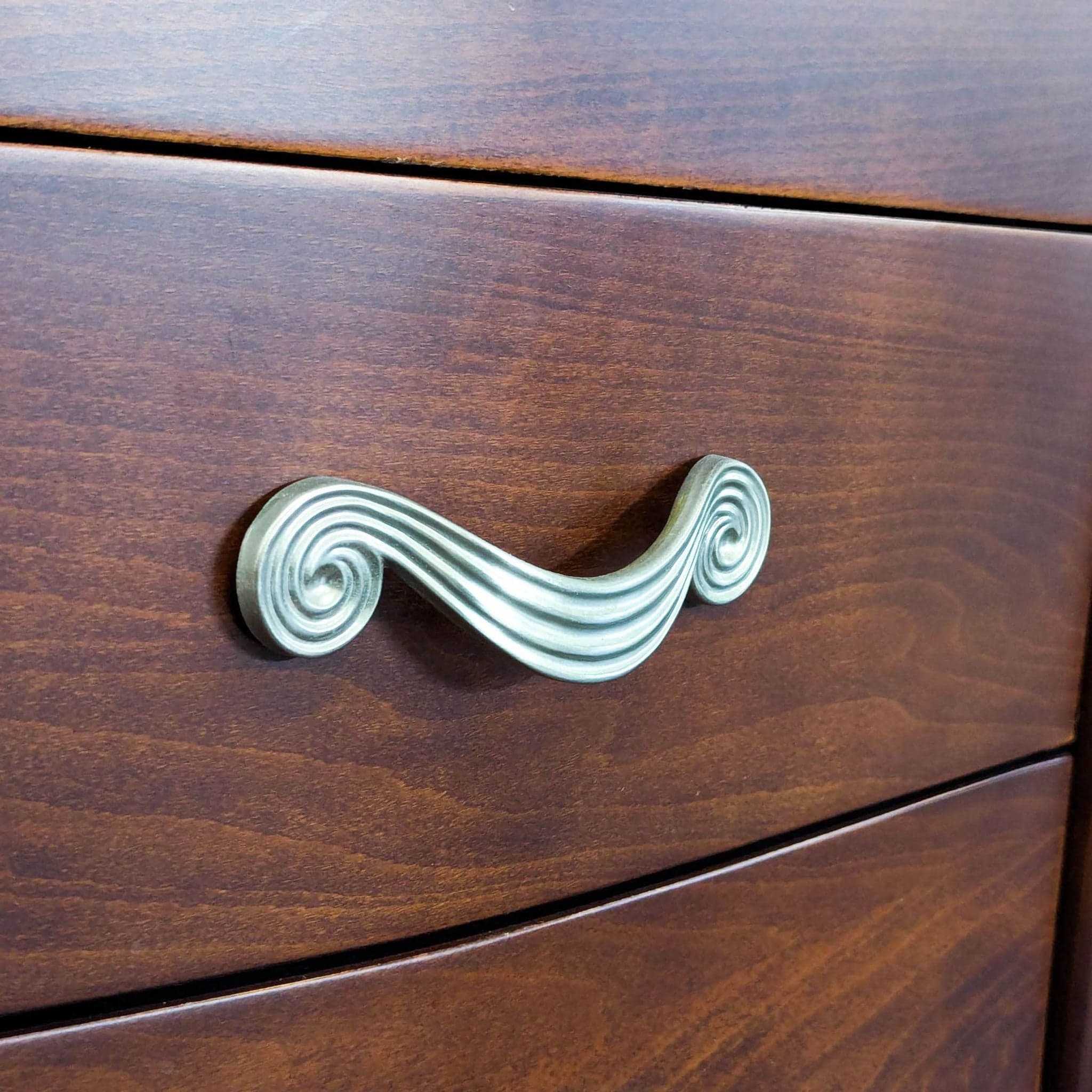Wood Nightstand with Metal Hardware - Thumbnail 8