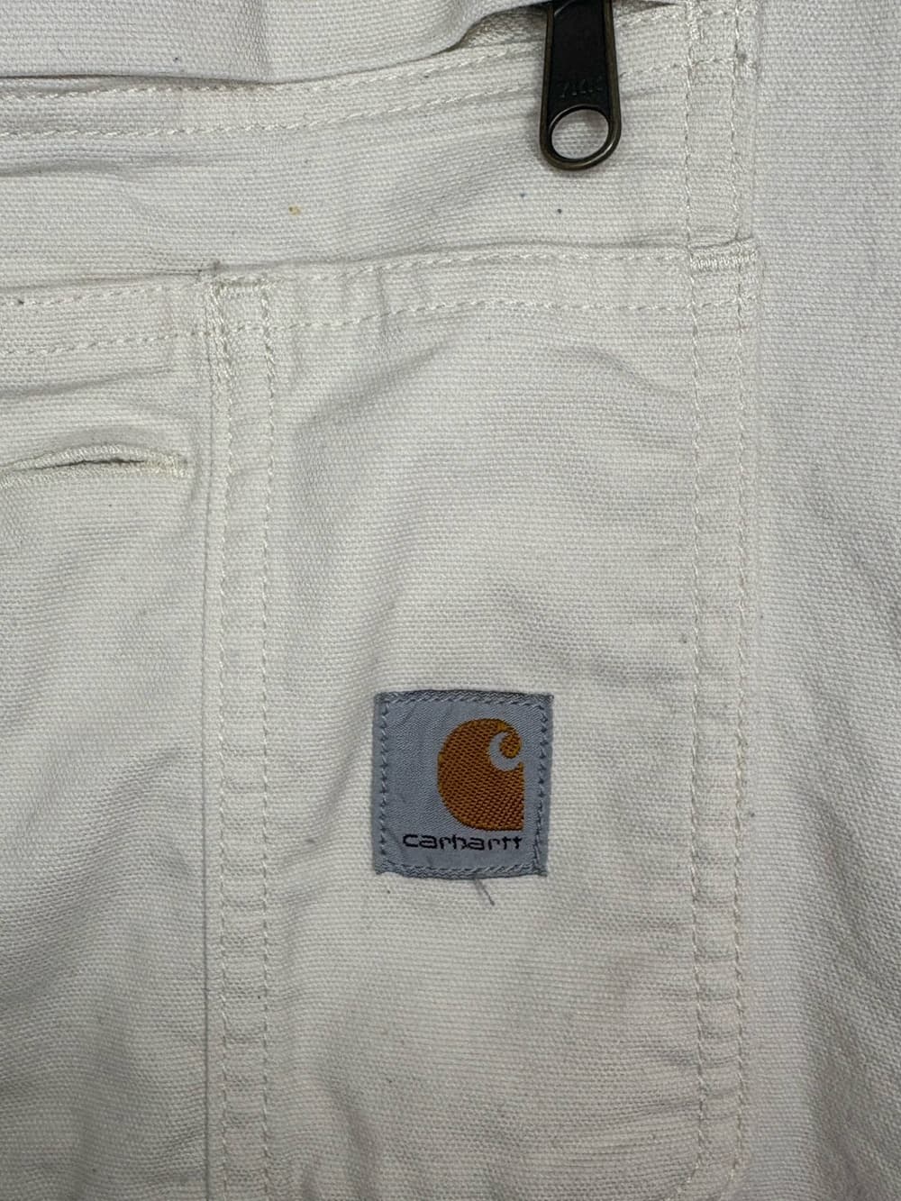 Carhartt Women's Cream Rugged Flex Loose Fit Canvas Bib Overalls size XL - Thumbnail 3