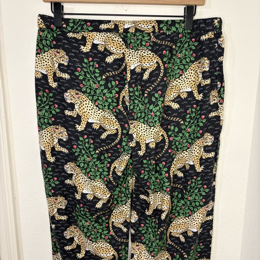 Printfresh Black and Cream Leopard Print Pants - Thumbnail 5