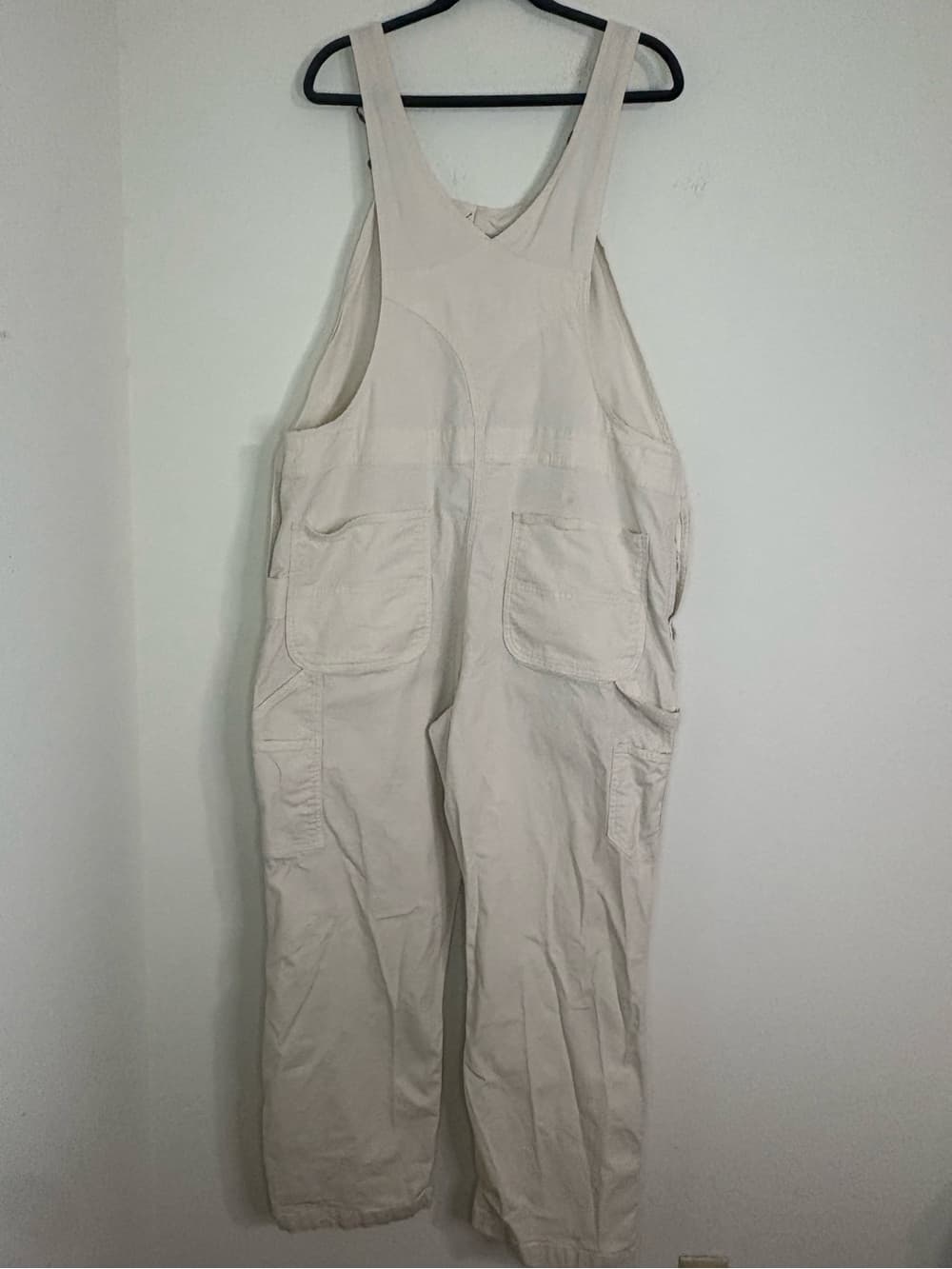 Carhartt Women's Cream Rugged Flex Loose Fit Canvas Bib Overalls size XL - Thumbnail 10