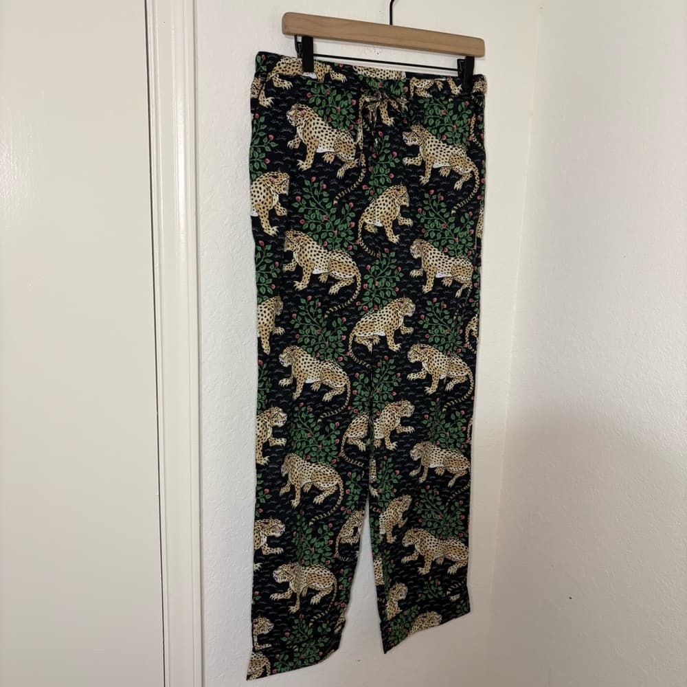 Printfresh Black and Cream Leopard Print Pants - Thumbnail 2
