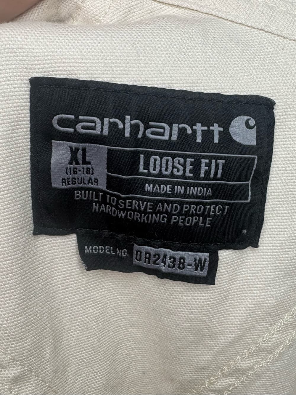 Carhartt Women's Cream Rugged Flex Loose Fit Canvas Bib Overalls size XL - Thumbnail 7