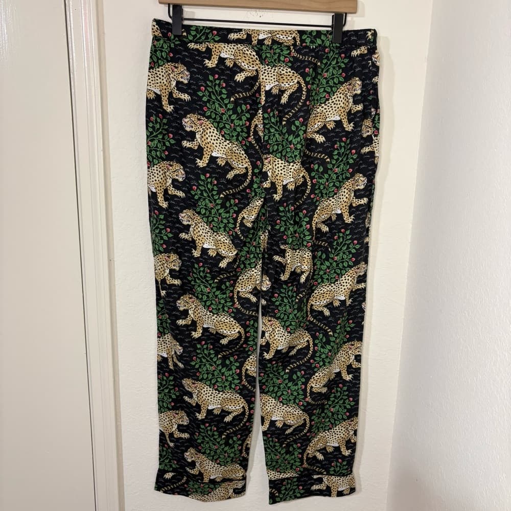 Printfresh Black and Cream Leopard Print Pants - Thumbnail 8