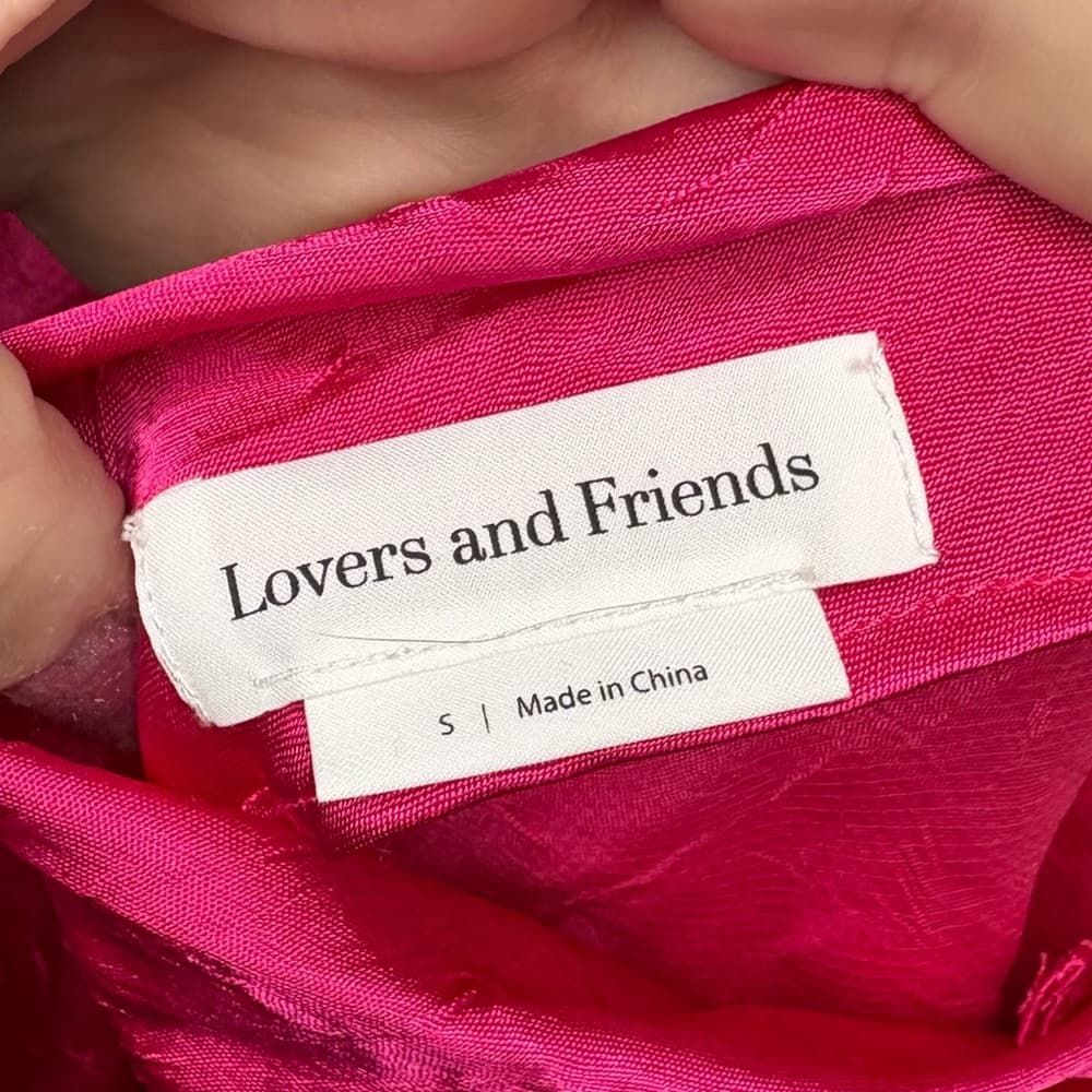 Lovers + Friends Azusa mini dress in berry pink satin crinkle fabric size small - Thumbnail 8