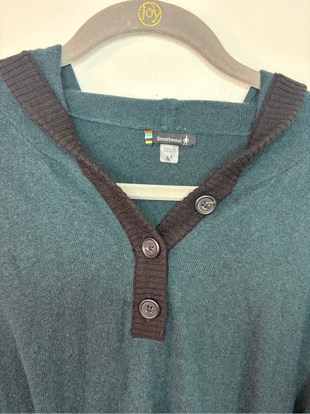 Smartwool Shadow Pine hoodie sweater with button henley neckline green size M - Thumbnail 13