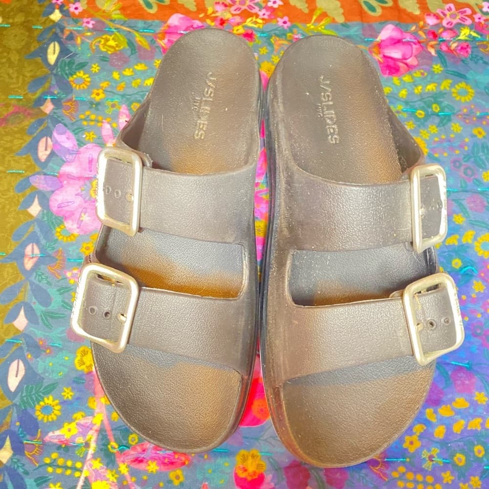 J/Slides Women's Black Sandals - Thumbnail 3