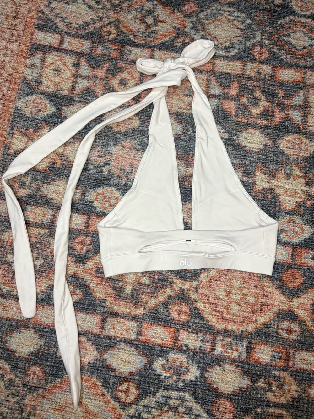 Alo Yoga Alosoft Switch It Up Bra in white criss-cross wrap ties size XS - Thumbnail 13