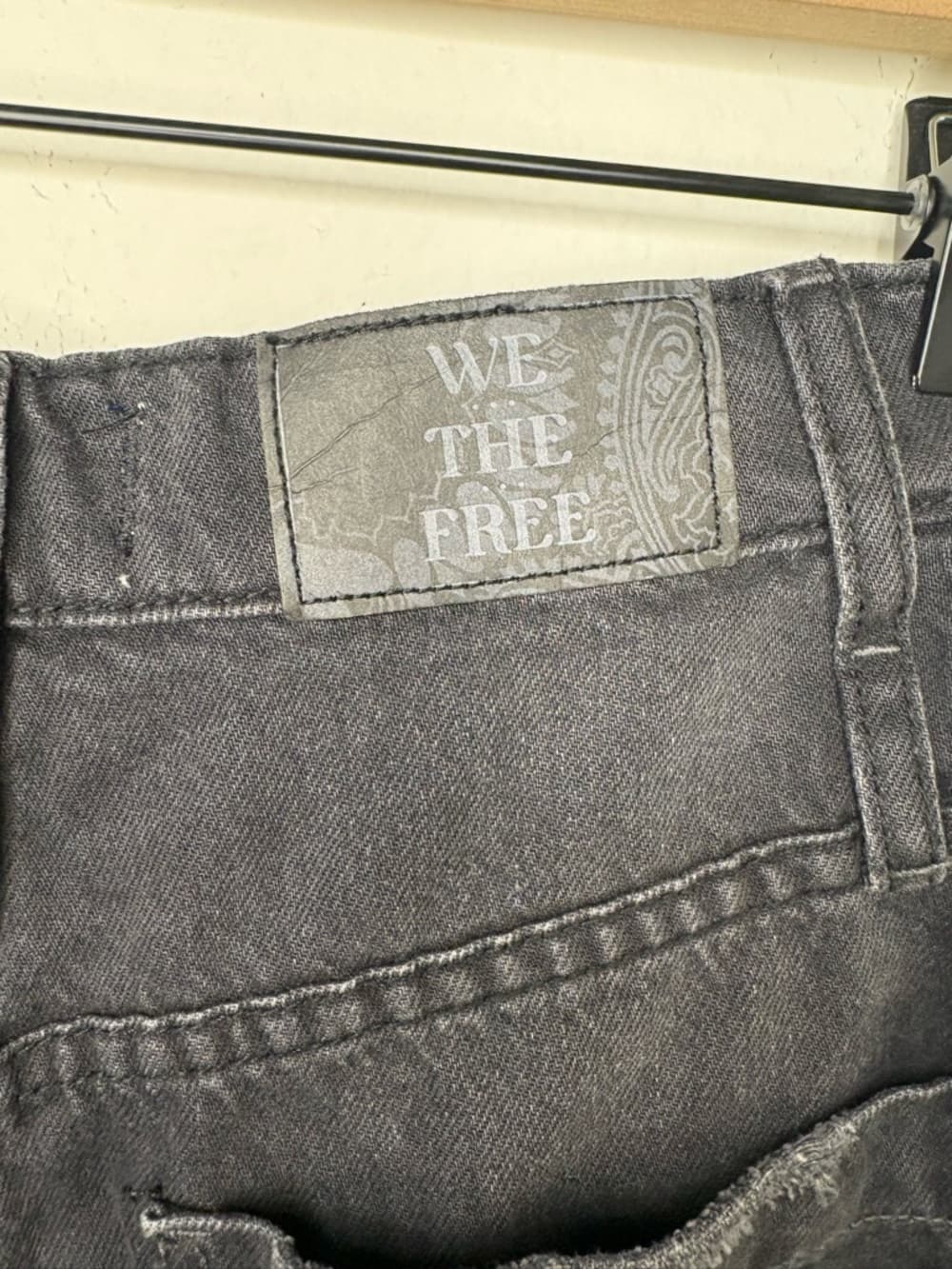 We The Free Boomerang Raw Hem Black Denim Shorts size 24 Free People - Thumbnail 6