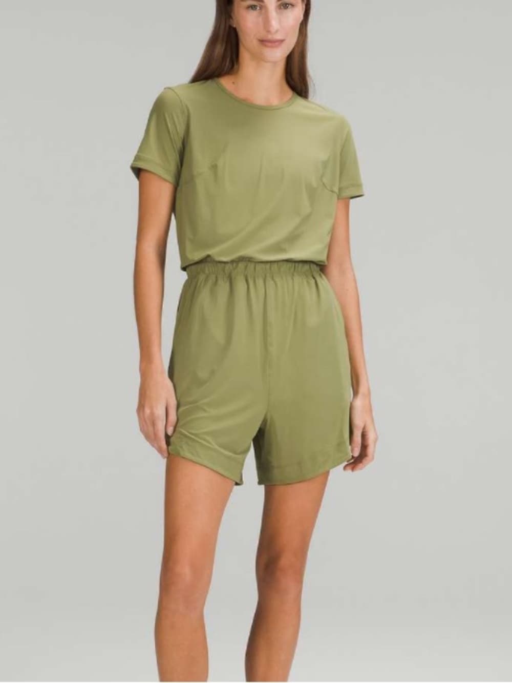 Lululemon Lightweight High-Neck Romper Bronze Green size 6 - Thumbnail 3