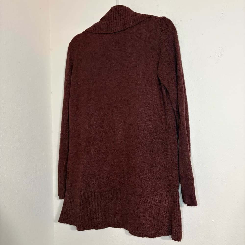 Barefoot Dreams CozyChic Lite Circle Cardi sweater in Deep Aubergine size medium - Thumbnail 11