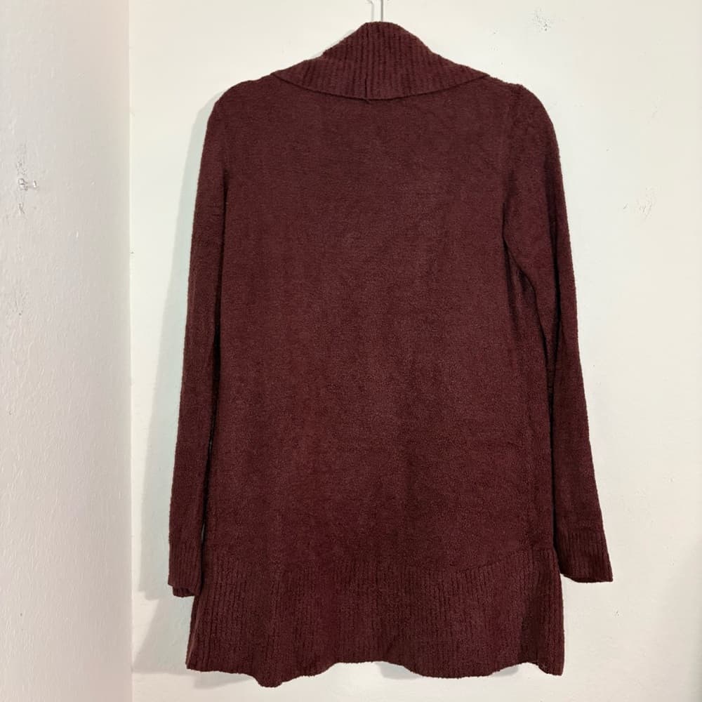 Barefoot Dreams CozyChic Lite Circle Cardi sweater in Deep Aubergine size medium - Thumbnail 9