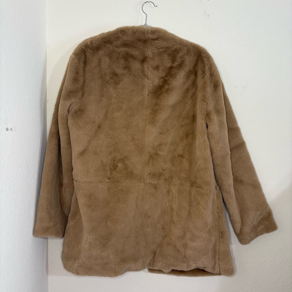 French Connection Camel Buona Faux Fur Coat Jacket NWT - Thumbnail 8