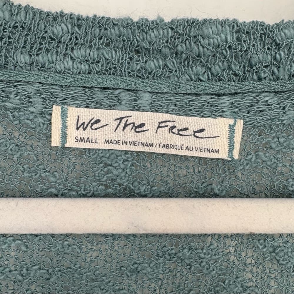 Free People We The Free Ocean Air Hacci Tunic Top size small oversized cotton - Thumbnail 4