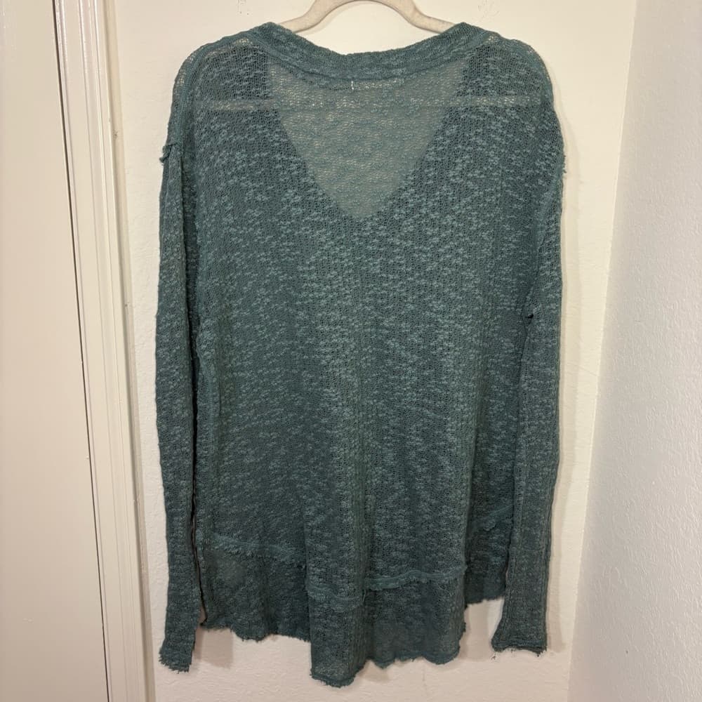 Free People We The Free Ocean Air Hacci Tunic Top size small oversized cotton - Thumbnail 7