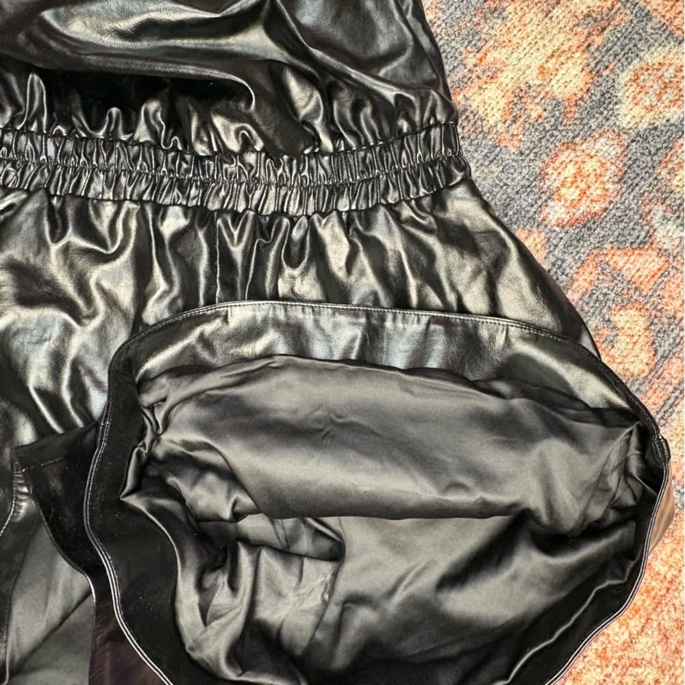 Lovers and Friends REVOLE Black Faux Leather Sleek One Shoulder Romper NWT - Thumbnail 12