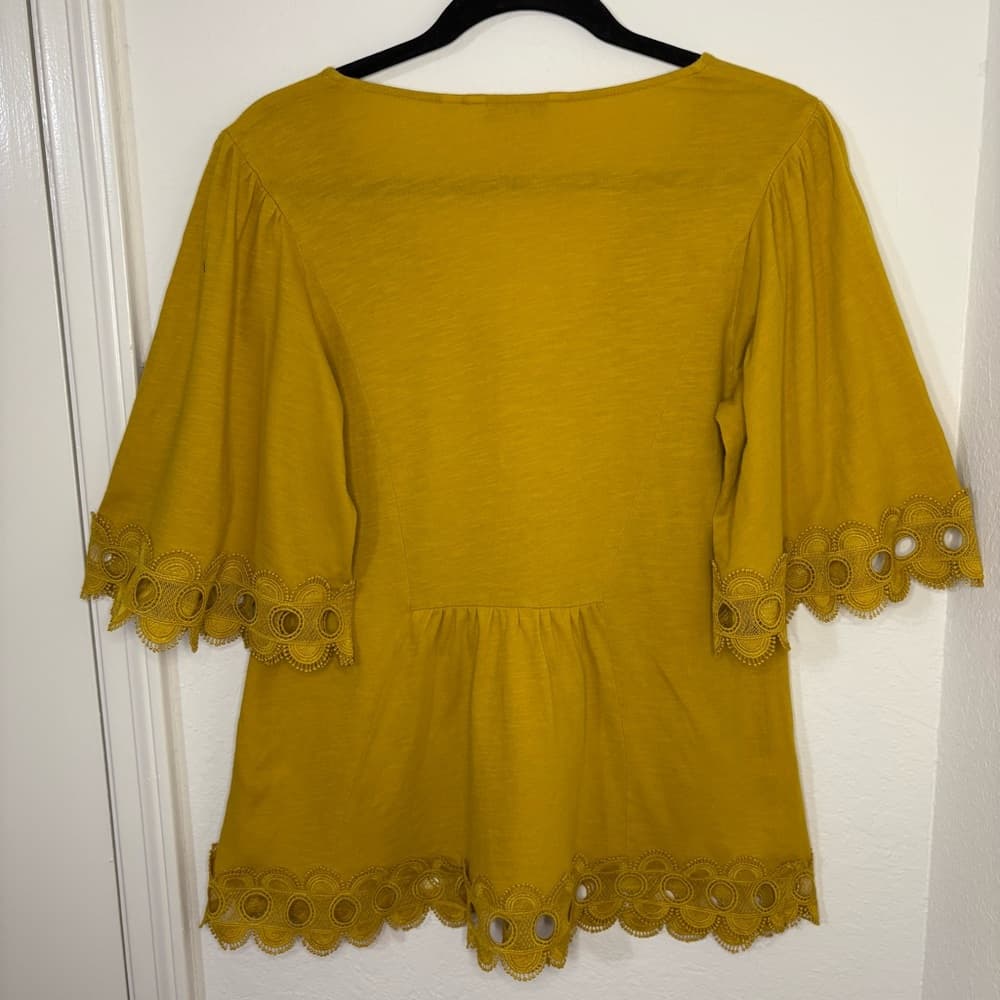 BODEN Ayla Jersey Top with Lace detail Size 6 - Thumbnail 4