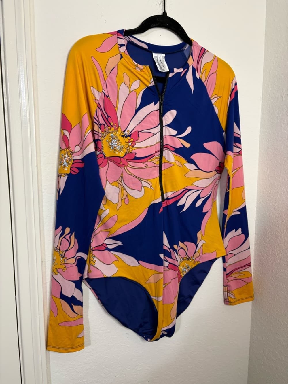 TRINA TURK BREEZE FLORAL LONG SLEEVE SWIMSUIT PADDLE SUIT RASH GUARD Size XL - Thumbnail 6