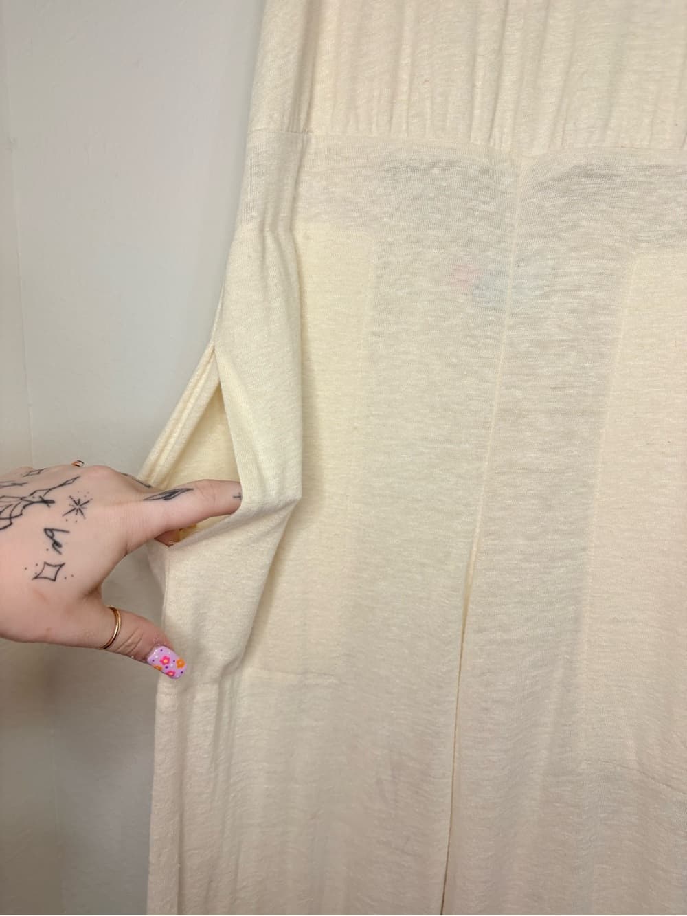 Free People Beach Linen Blend Calluna Jumpsuit Ruffle details tie back size XS - Thumbnail 5