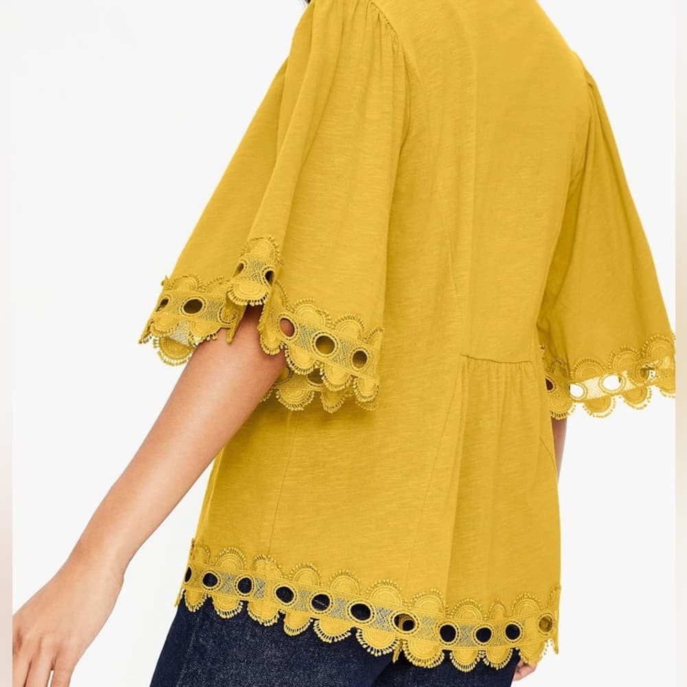 BODEN Ayla Jersey Top with Lace detail Size 6 - Thumbnail 13