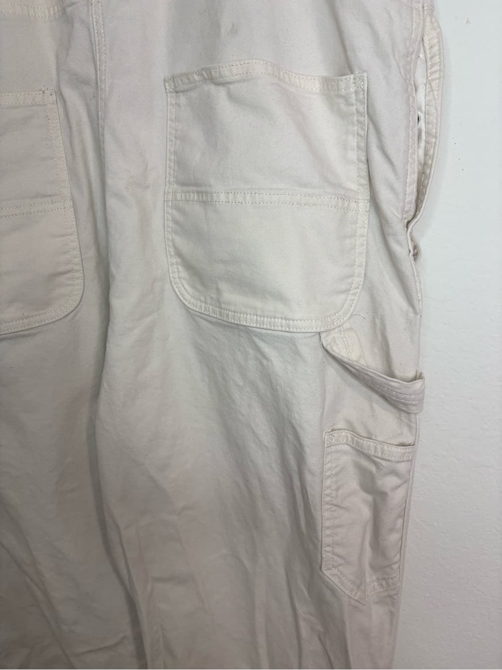 Carhartt Women's Cream Rugged Flex Loose Fit Canvas Bib Overalls size XL - Thumbnail 16