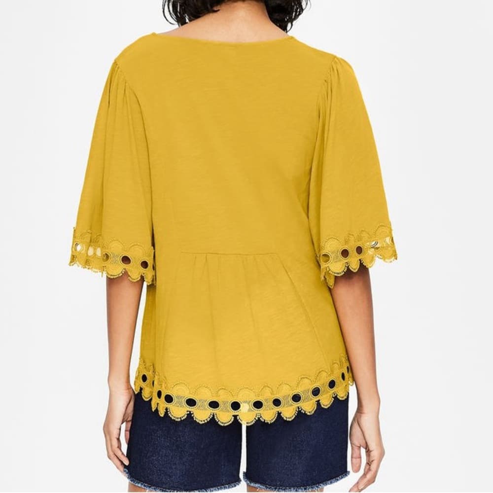 BODEN Ayla Jersey Top with Lace detail Size 6 - Thumbnail 12