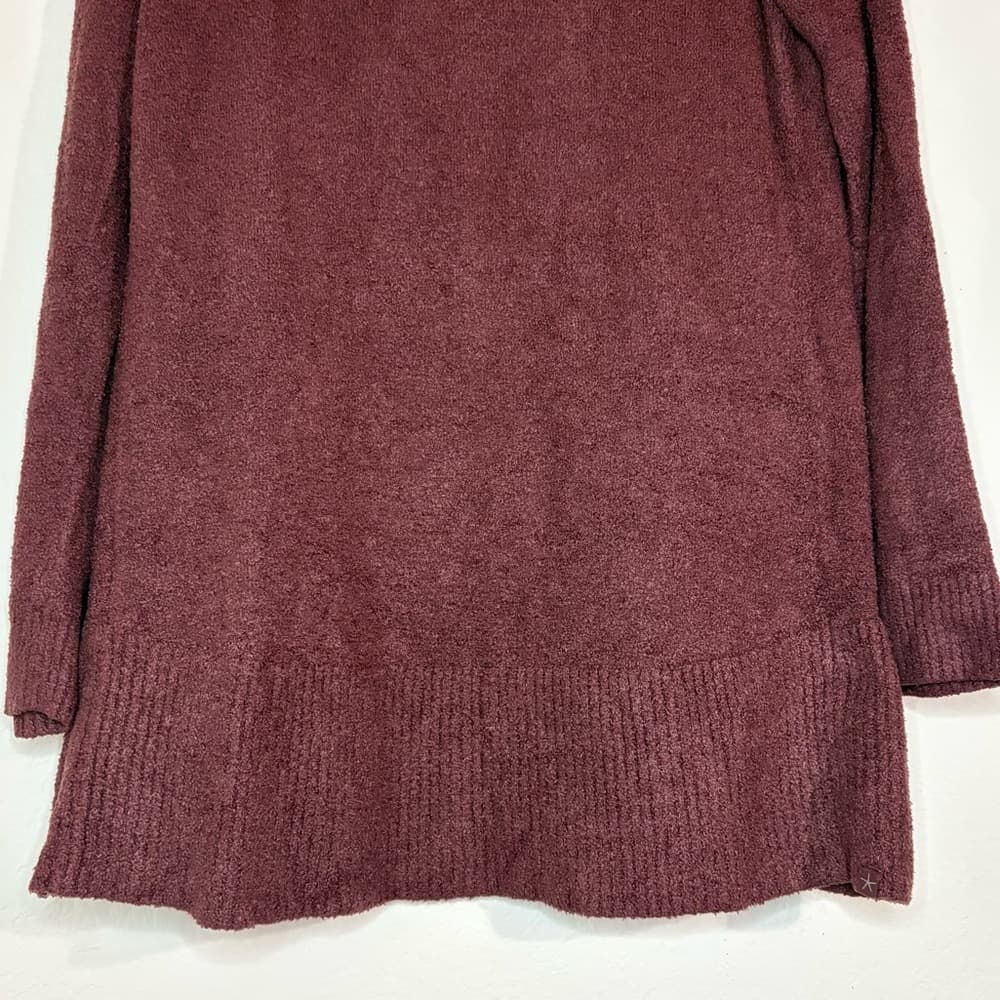 Barefoot Dreams CozyChic Lite Circle Cardi sweater in Deep Aubergine size medium - Thumbnail 10