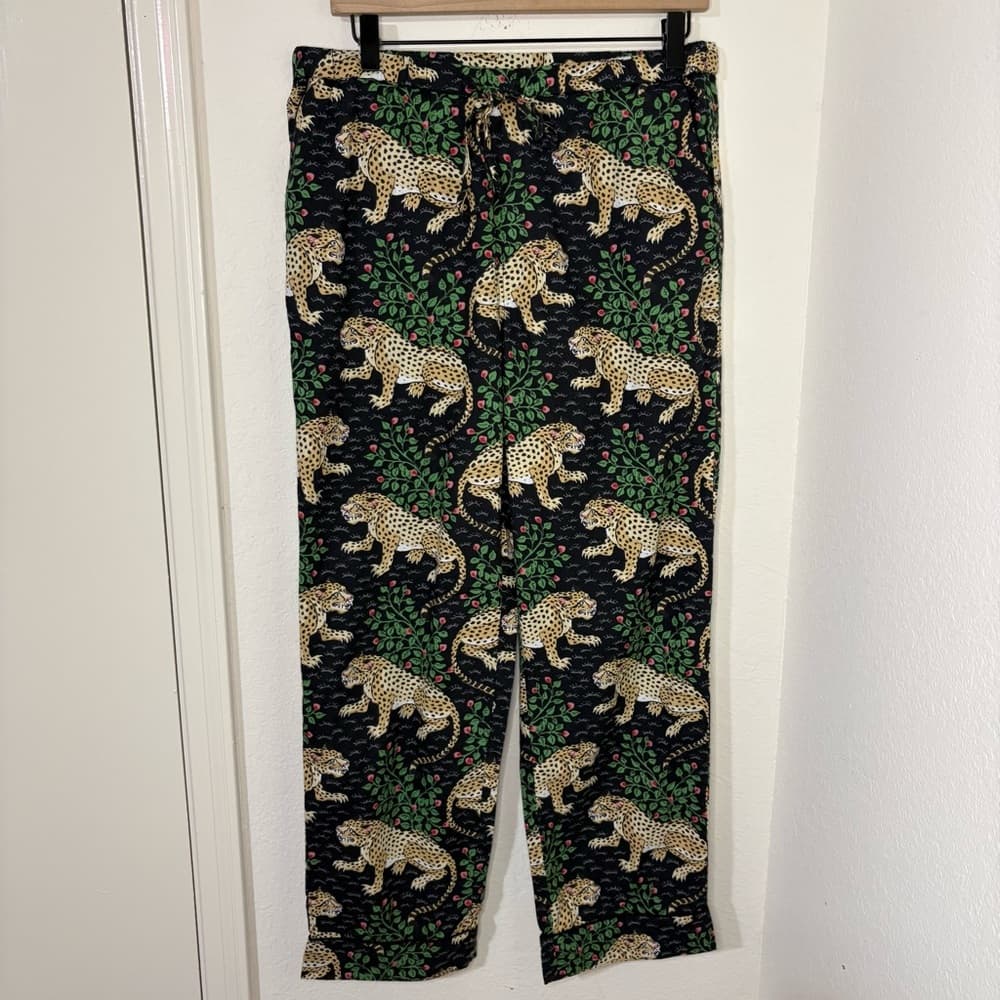 Printfresh Black and Cream Leopard Print Pants - Thumbnail 7