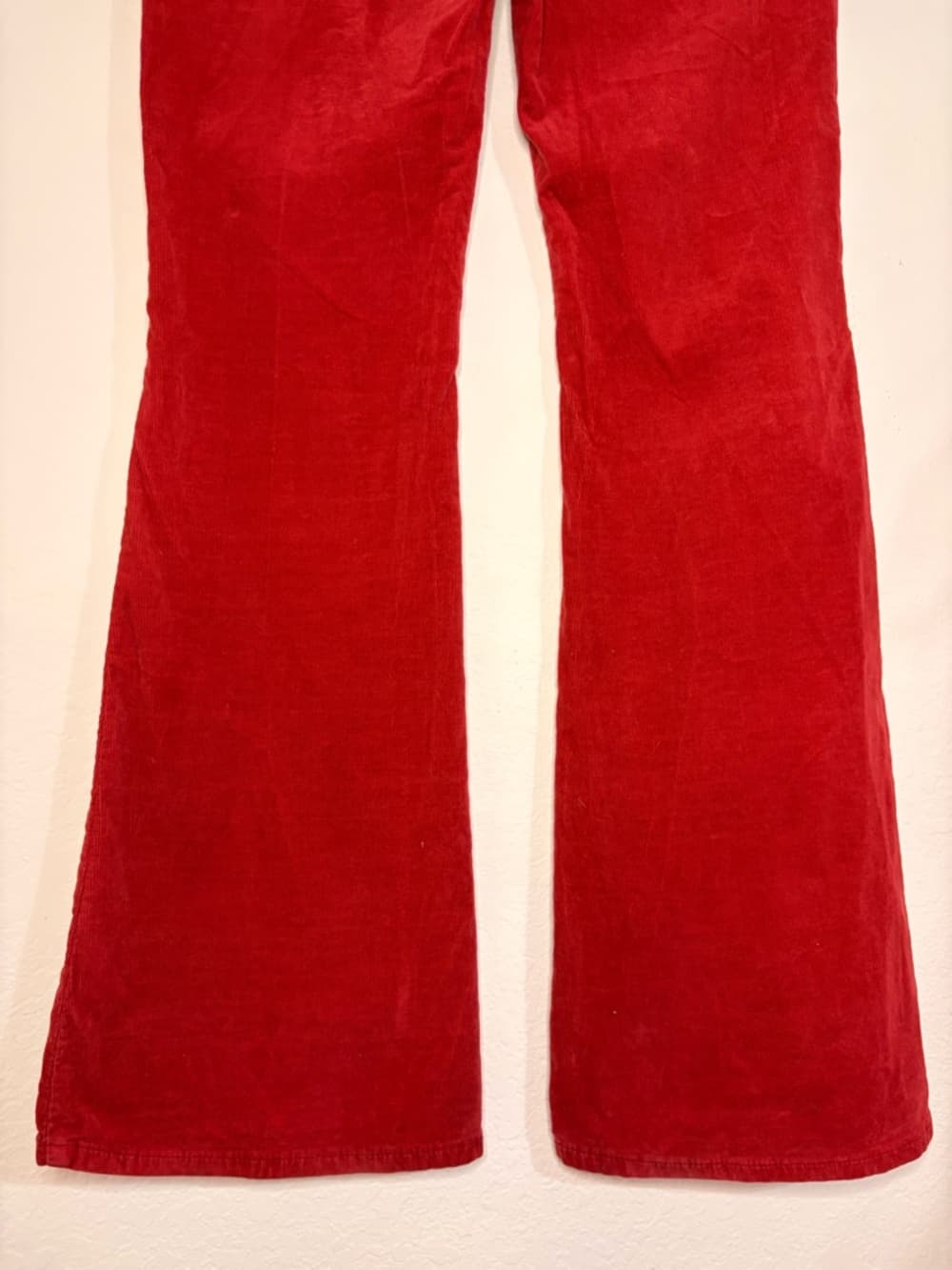 Free People We The Free Jayde Cord High Rise Flare Jeans in Red Size 28 - Thumbnail 6