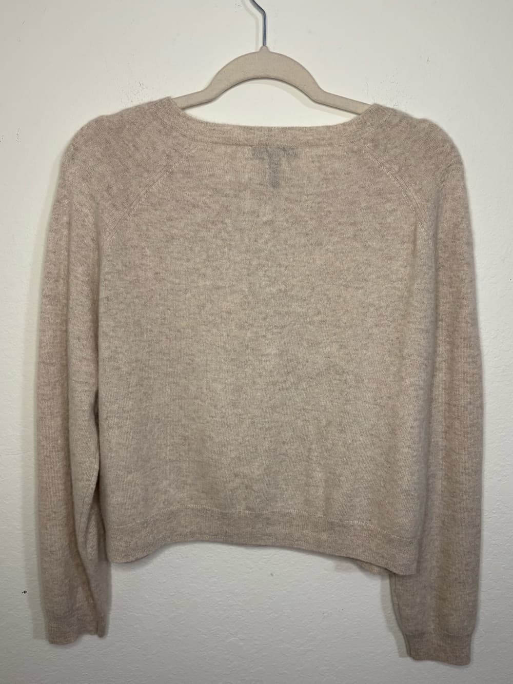 AQUA 100% cashmere Button front Cardigan taupe color size XXL - Thumbnail 6