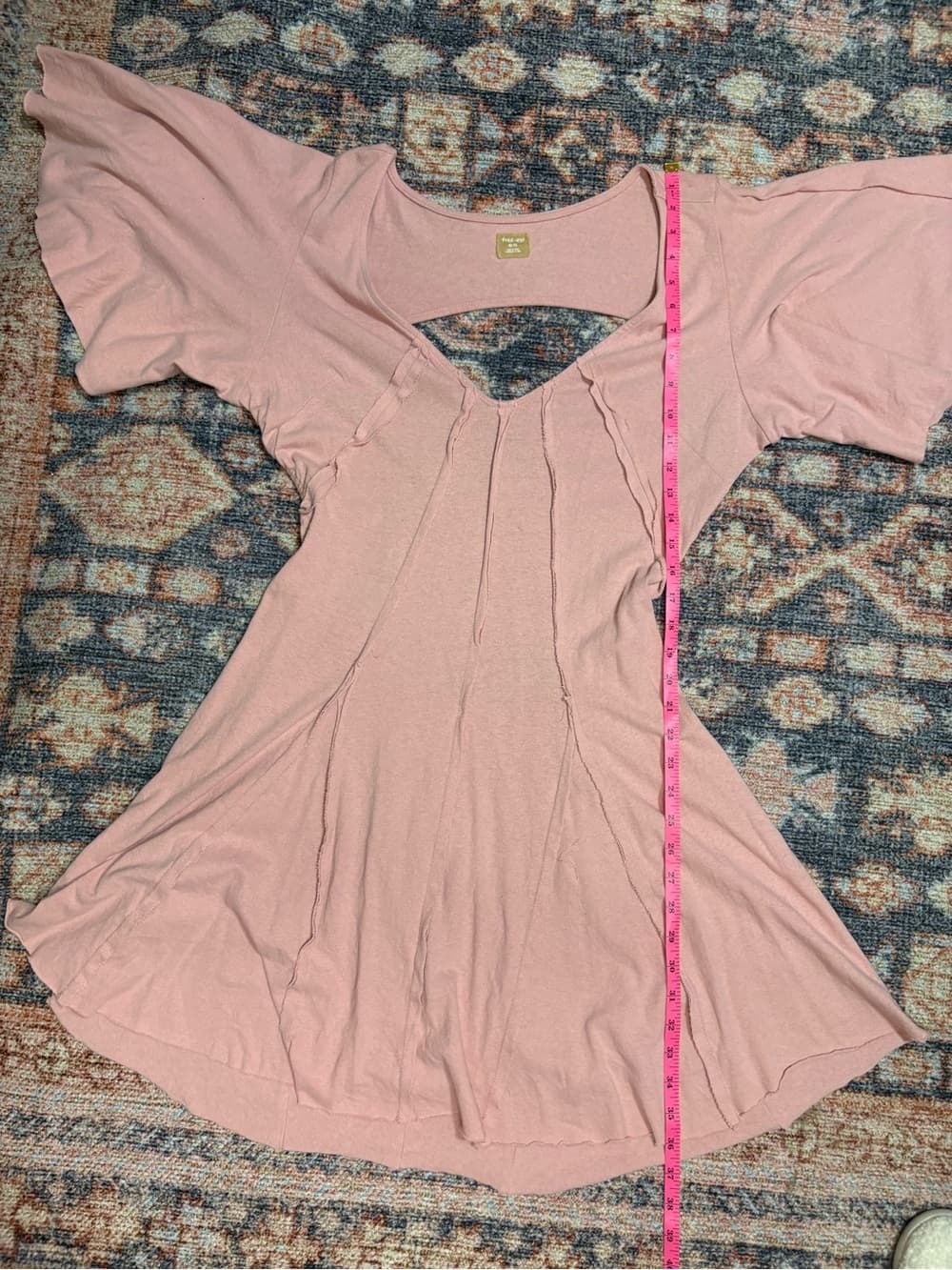 Free People Free-est Angelique Mini Dress Pink Blush open back size XL - Thumbnail 10
