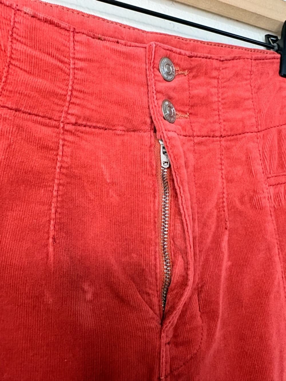 Free People We The Free Jayde Cord High Rise Flare Jeans in Red Size 28 - Thumbnail 12