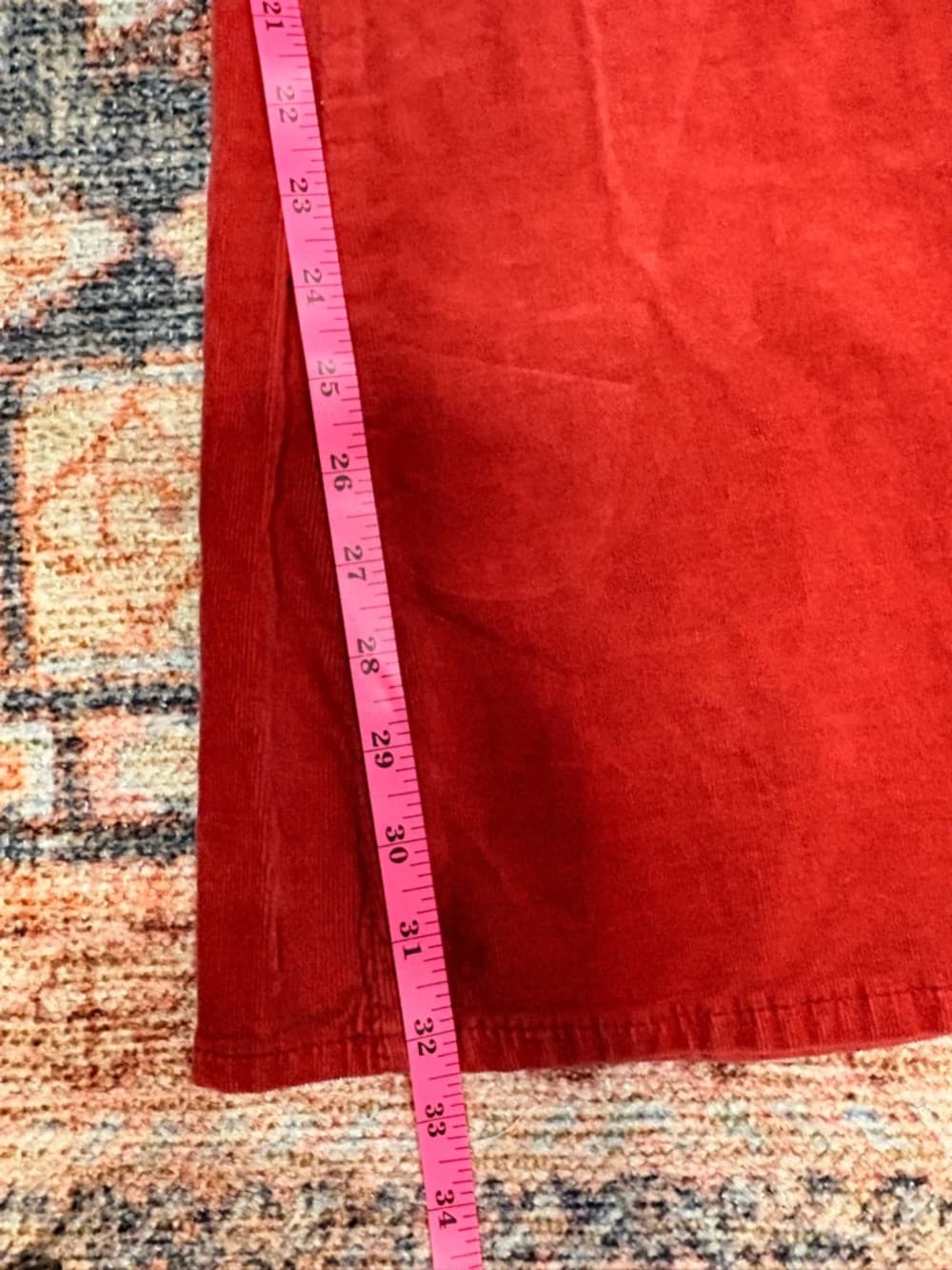 Free People We The Free Jayde Cord High Rise Flare Jeans in Red Size 28 - Thumbnail 15