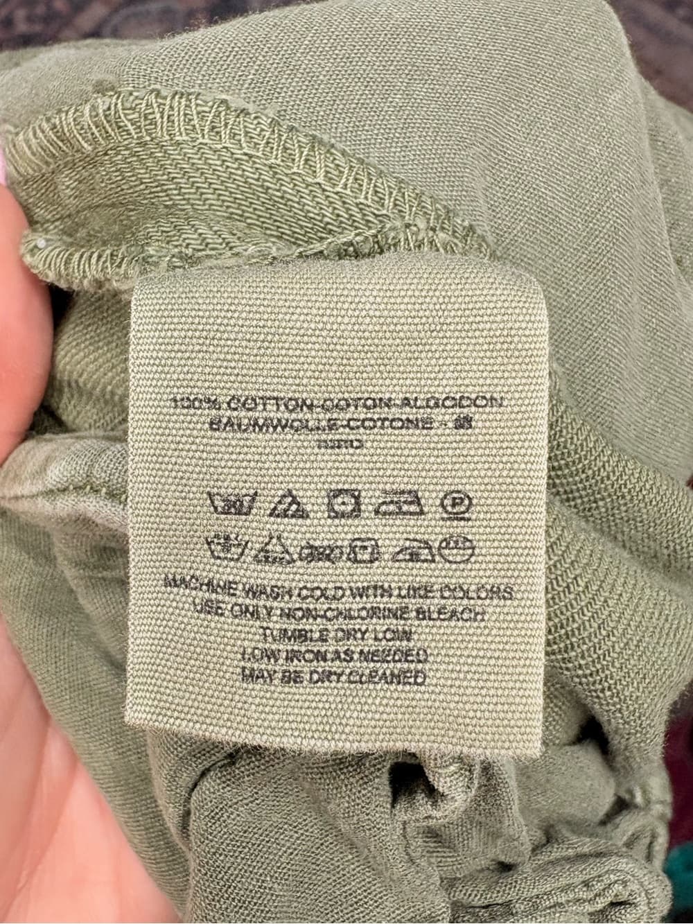 Free People Olive Green Wide Leg Cuffed Jeans cotton Pants size 26 - Thumbnail 11