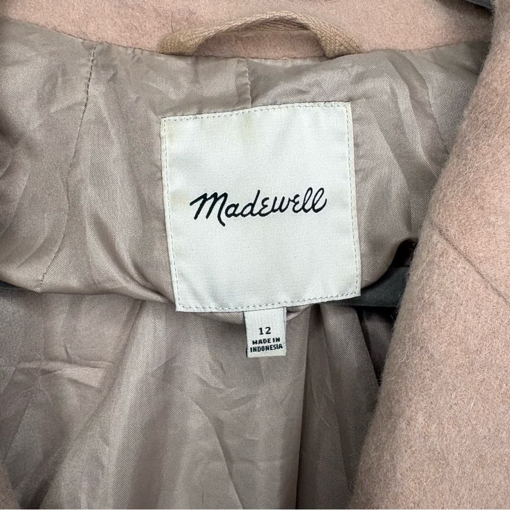 Madewell Wool Mohair Blend Cocoon Coat in Blush Tan Size 12 - Thumbnail 3