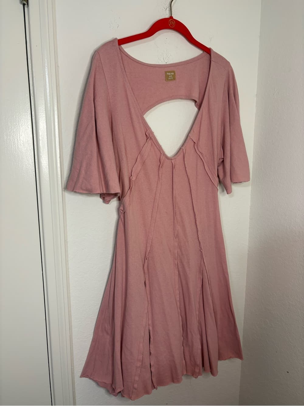 Free People Free-est Angelique Mini Dress Pink Blush open back size XL - Thumbnail 12