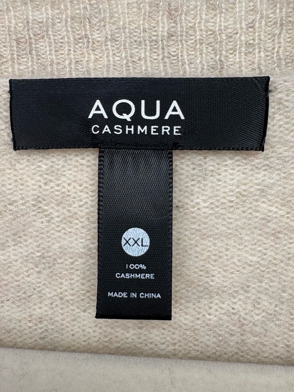 AQUA 100% cashmere Button front Cardigan taupe color size XXL - Thumbnail 3